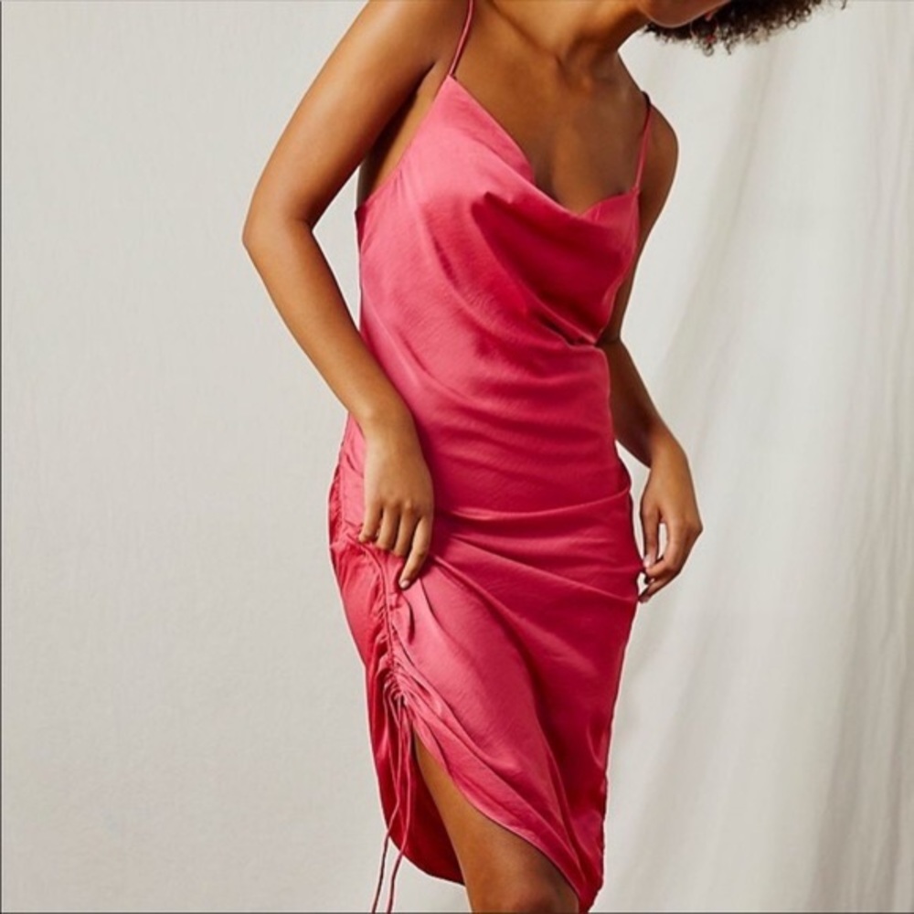 Free People Intimately Day to Night slip dress fuchsia pink sz S